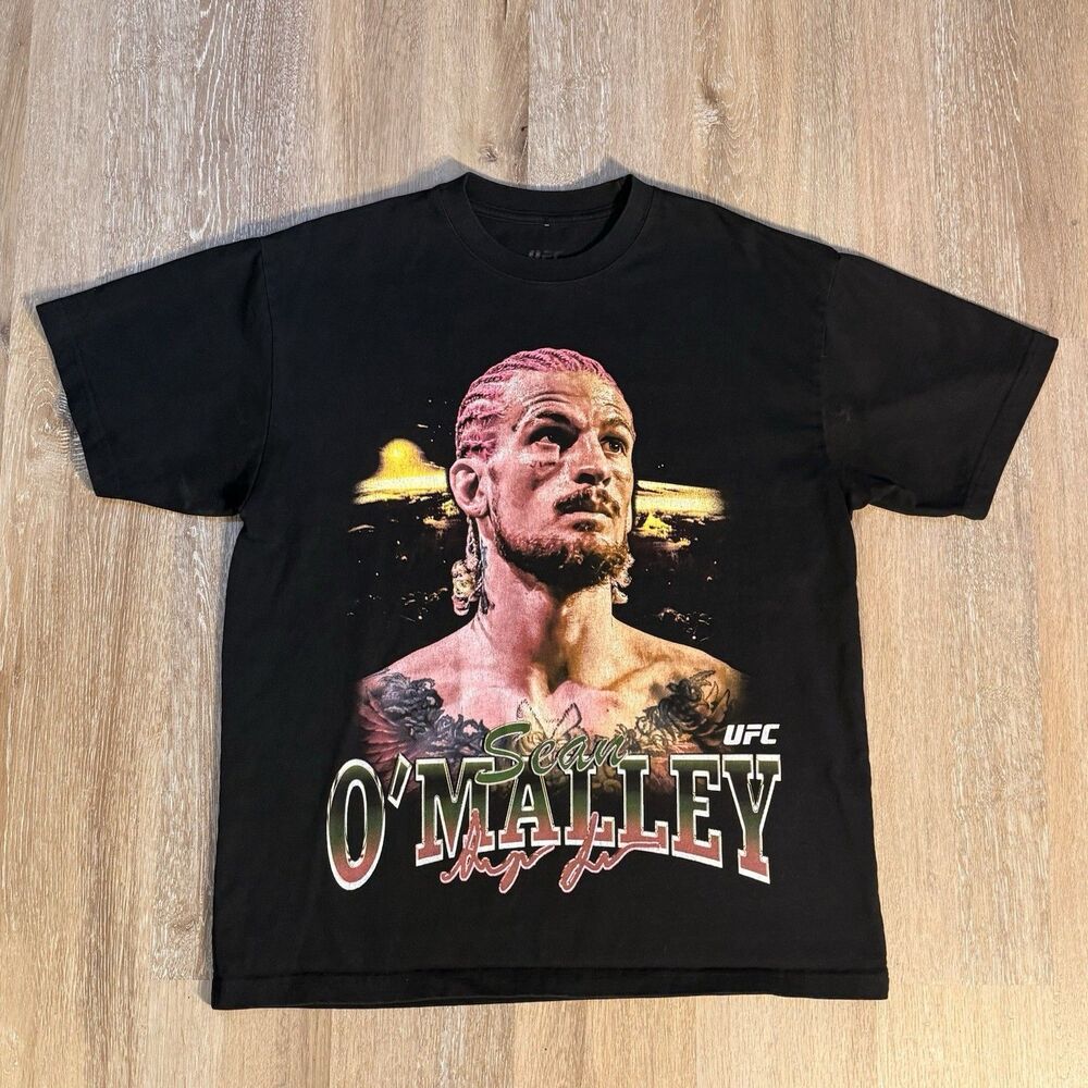 UFC Sean O’Malley Shirt Mens M Black Doble Sided Short Sleeve Fight Suga Cotton